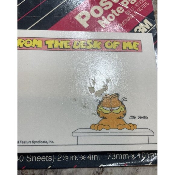 Vintage 1978 Garfield Post It Note Pad "FROM THE DESK OF ME" NIP - Picture 3 of 3